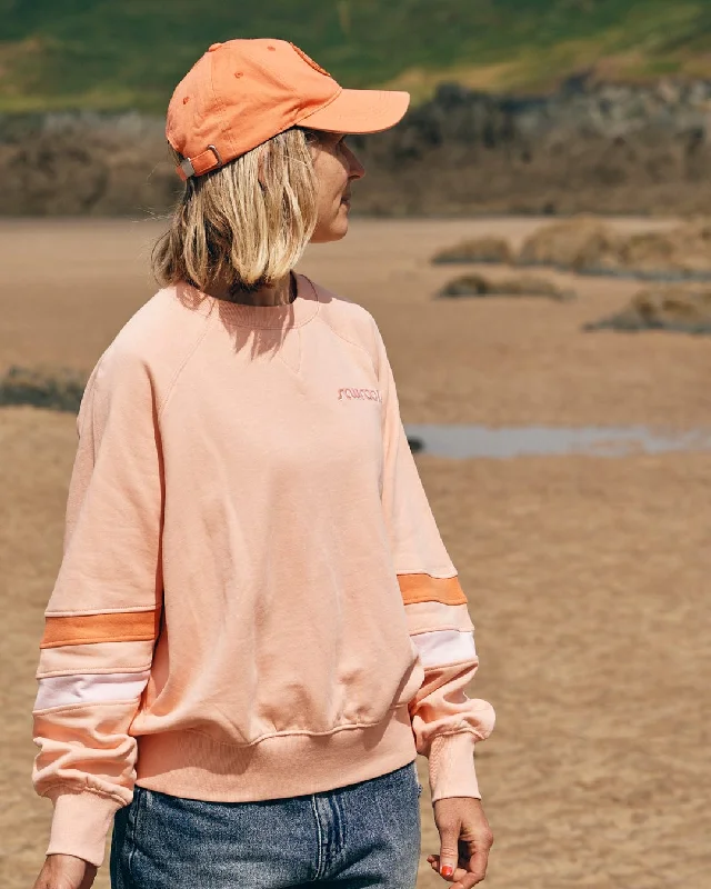 Lightweight men hoodie with mesh panels for breathability Retro Ribbon Block - Womens Sweatshirt - Peach