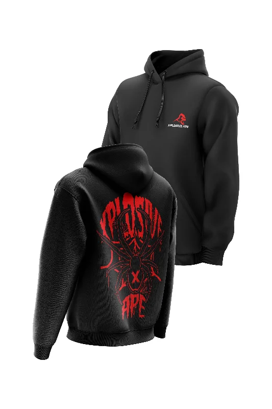 Retro - inspired men hoodie with a varsity logo XAPE Widow Hoodie - Black