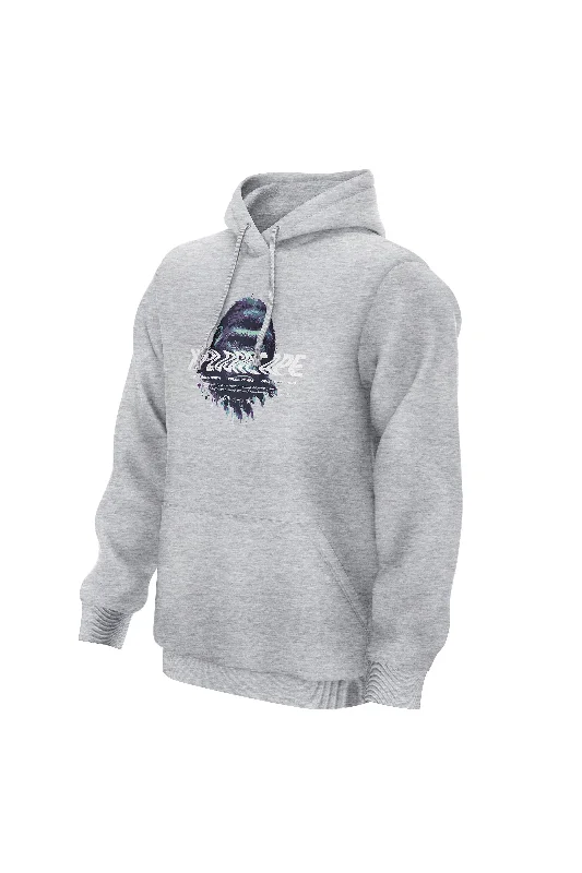 Graphic - printed men hoodie with anime motifs for otaku fans XAPE Unyielding Hoodie - Grey