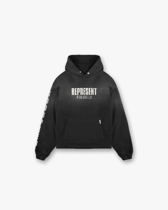 Tech - friendly men hoodie with a built - in headphone jack Godspeed Hoodie - Aged Black