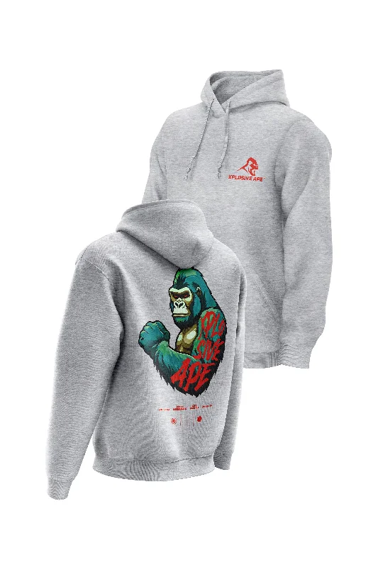 Oversized men hoodie with dropped shoulders for a streetwear look XAPE Powerhouse V2 Hoodie - Grey Oversized men hoodie with dropped shoulders for a streetwear look XAPE Powerhouse V2 Hoodie - Grey