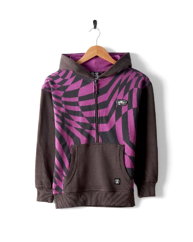 Solid - color men hoodie in trendy olive green Warp - Kids Oversized Pop Hood - Purple