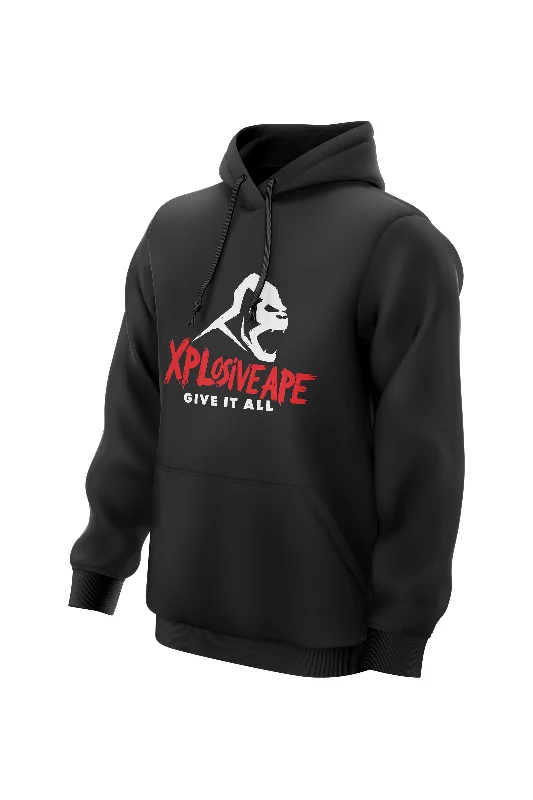 Lightweight men hoodie with mesh panels for breathability XAPE Primal Roar Hoodie - Black