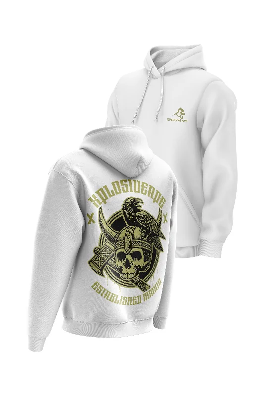 Fleece - lined men hoodie for extreme cold weather XAPE Valhalla Hoodie - White