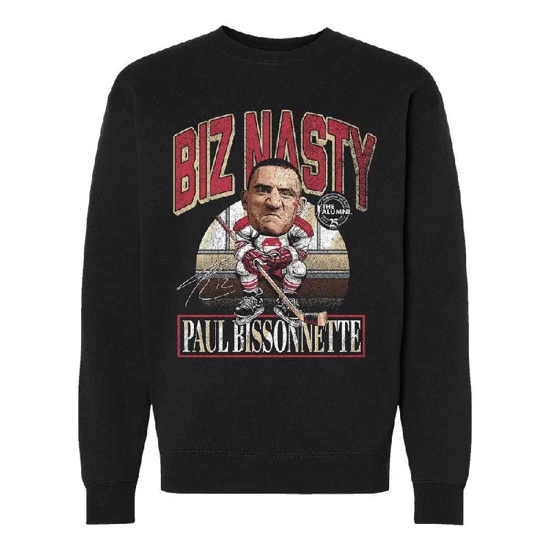 Oversized men hoodie with dropped shoulders for a streetwear look Spittin Chiclets x NHL Alumni Association Biz Nasty Crewneck