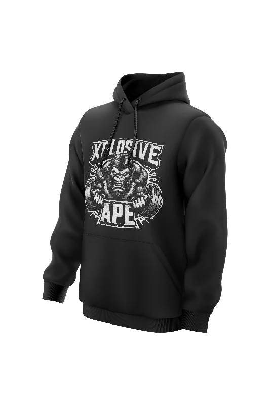 Oversized men hoodie with dropped shoulders for a streetwear look XAPE Jungle Hoodie - Black