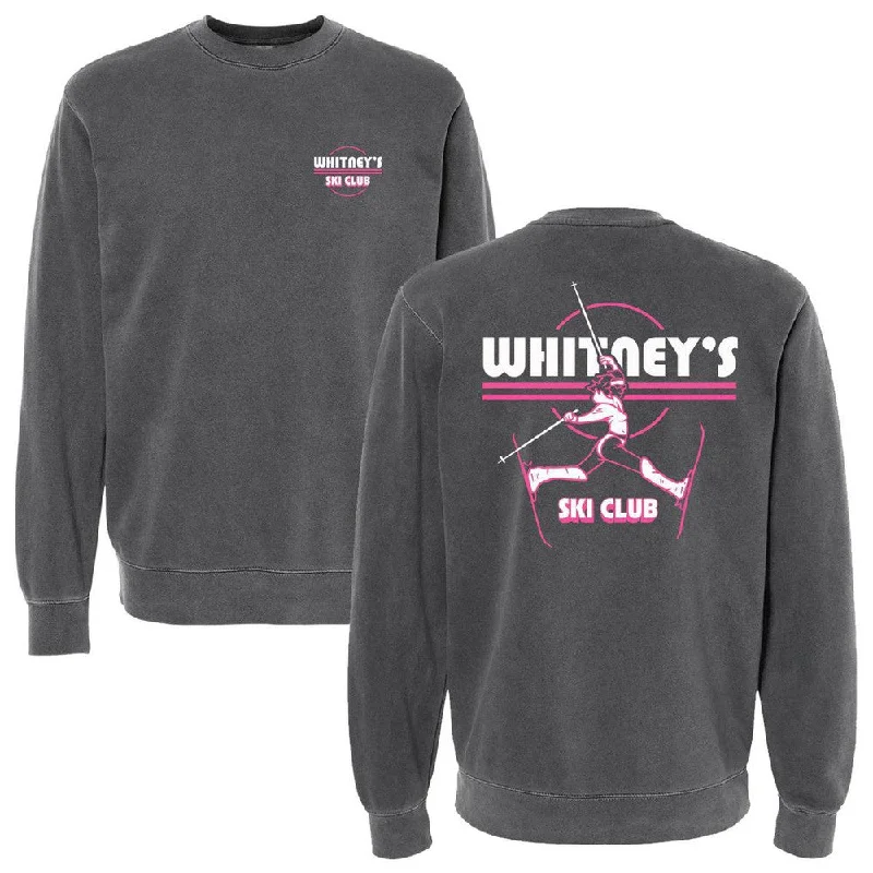 Tech - friendly men hoodie with a built - in headphone jack Whitney's Ski Club Crewneck