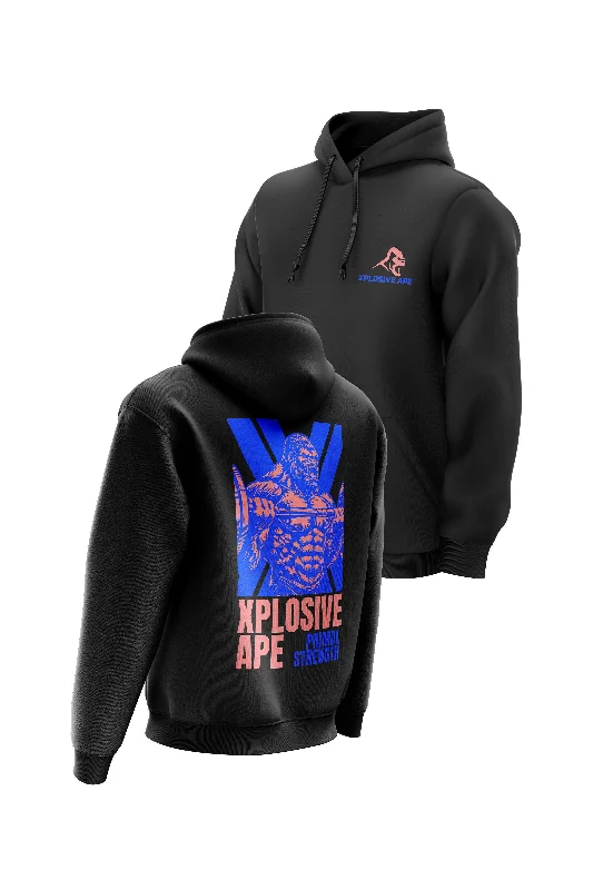 Tech - friendly men hoodie with a built - in headphone jack XAPE Primal Strength V1 Hoodie - Black