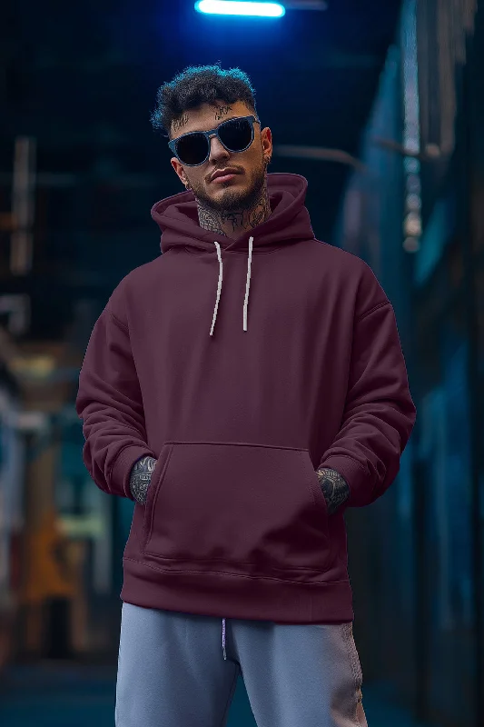 Graphic - printed men hoodie with anime motifs for otaku fans Purple Plain Regular Hoodie