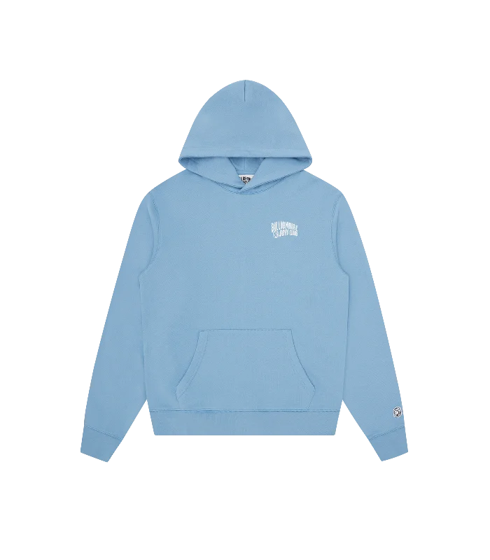 Thermal - insulated men hoodie for winter sports SMALL ARCH LOGO POPOVER HOOD - POWDER BLUE/WHITE LOGO