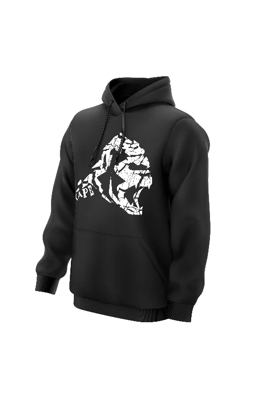 Lightweight men hoodie with mesh panels for breathability XAPE Cracked Earth Hoodie - Black