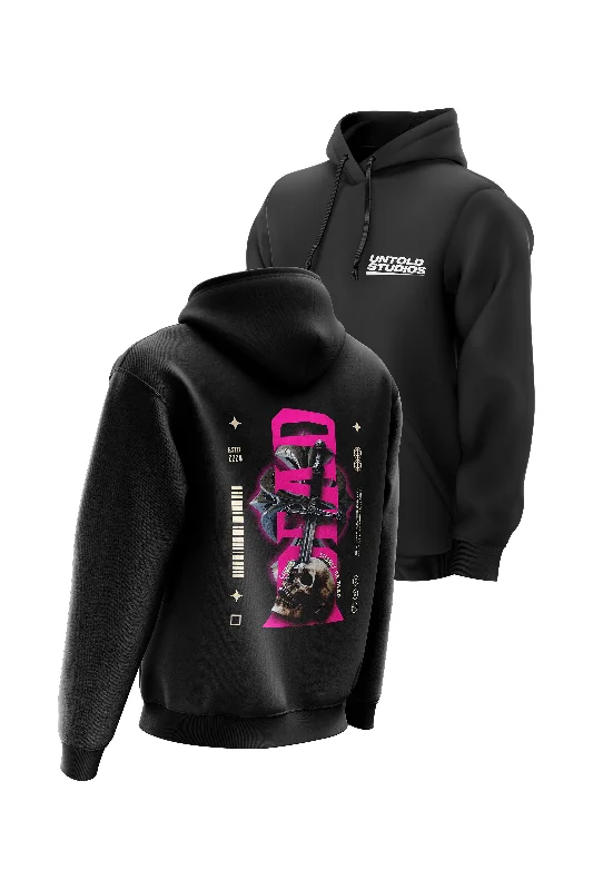 Thermal - insulated men hoodie for winter sports Untold Studios The Threat of the Dead Hoodie - Black