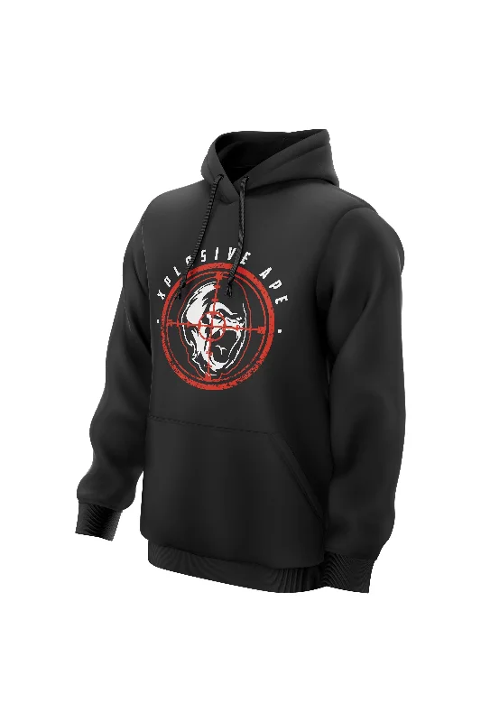 Organic cotton men hoodie for a sustainable and soft feel XAPE Target Hoodie - Black Organic cotton men hoodie for a sustainable and soft feel XAPE Target Hoodie - Black