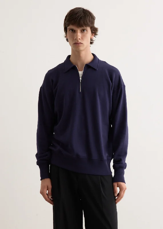 Plus - size men hoodie with a roomy fit for comfort Suvin Sweat Halfzip Pullover