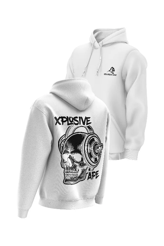 Men hoodie with a kangaroo pocket and ribbed cuffs XAPE Headcheese Hoodie - White
