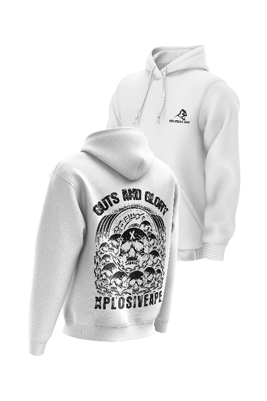 Zip - up men hoodie with multiple pockets for storage XAPE Glory Hoodie - White