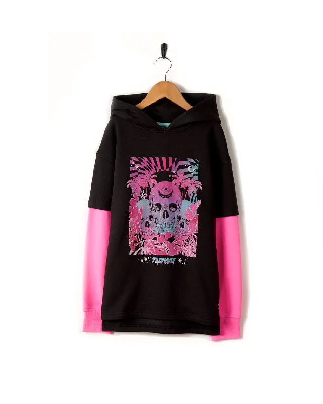 Organic cotton men hoodie for a sustainable and soft feel Mystic Skulls - Recycled Kids Pop Hoodie - Black