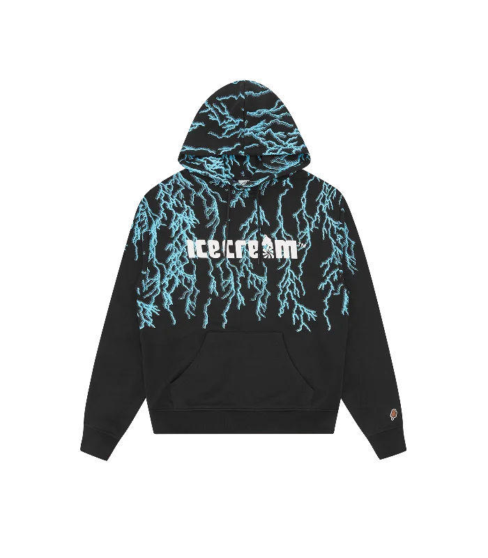 Water - resistant men hoodie for rainy days SOFT SERVE LIGHTNING POPOVER HOOD - BLACK Water - resistant men hoodie for rainy days SOFT SERVE LIGHTNING POPOVER HOOD - BLACK