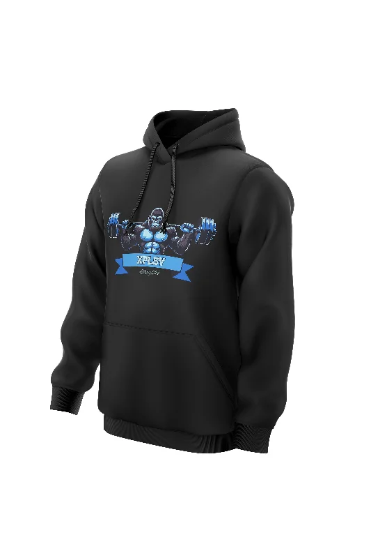 Plus - size men hoodie with a roomy fit for comfort XAPE Lifting Club V4 Hoodie - Black