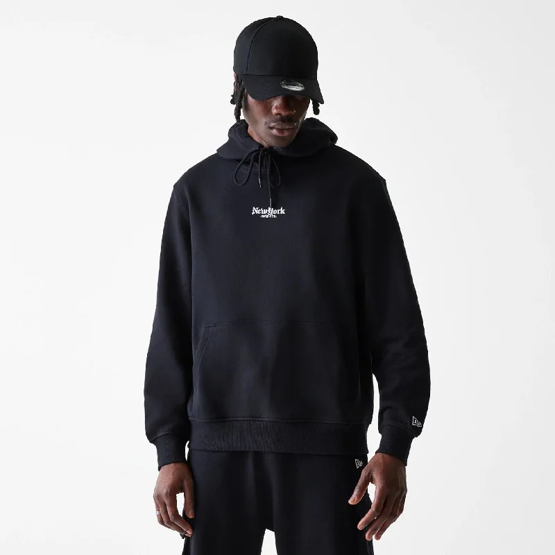 Men hoodie with a detachable hood for versatility Ode To NY Black Pullover Hoodie