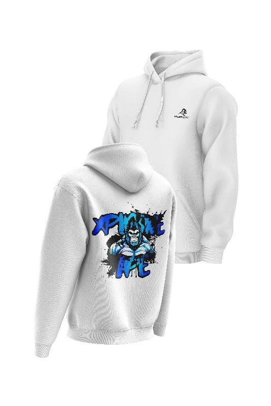 Camouflage - pattern men hoodie for outdoor enthusiasts XAPE Splatter Graffiti V4 Hoodie - White