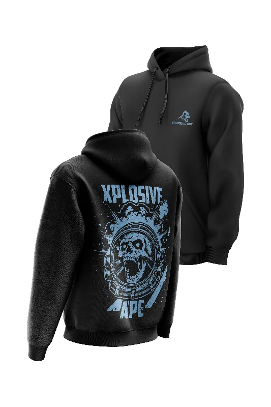 Oversized men hoodie with dropped shoulders for a streetwear look XAPE Ranger Hoodie - Black