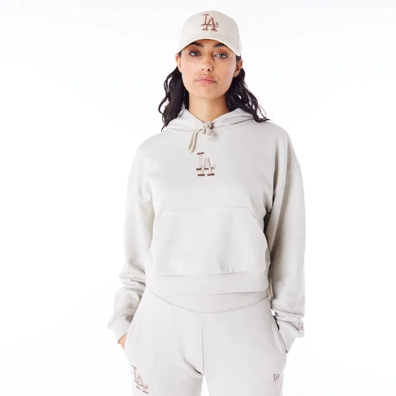 Oversized men hoodie with dropped shoulders for a streetwear look LA Dodgers MLB Lifestyle Stone Womens Crop Pullover Hoodie Oversized men hoodie with dropped shoulders for a streetwear look LA Dodgers MLB Lifestyle Stone Womens Crop Pullover Hoodie