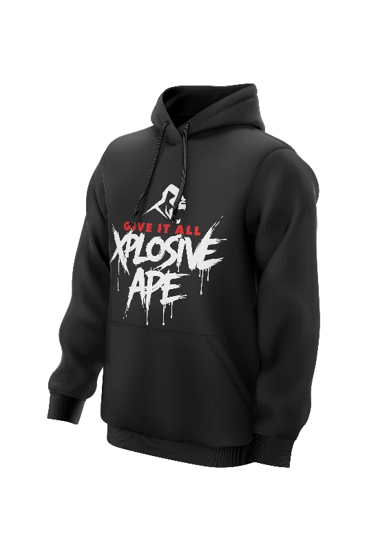 Plus - size men hoodie with a roomy fit for comfort XAPE Drip Power Hoodie - Black