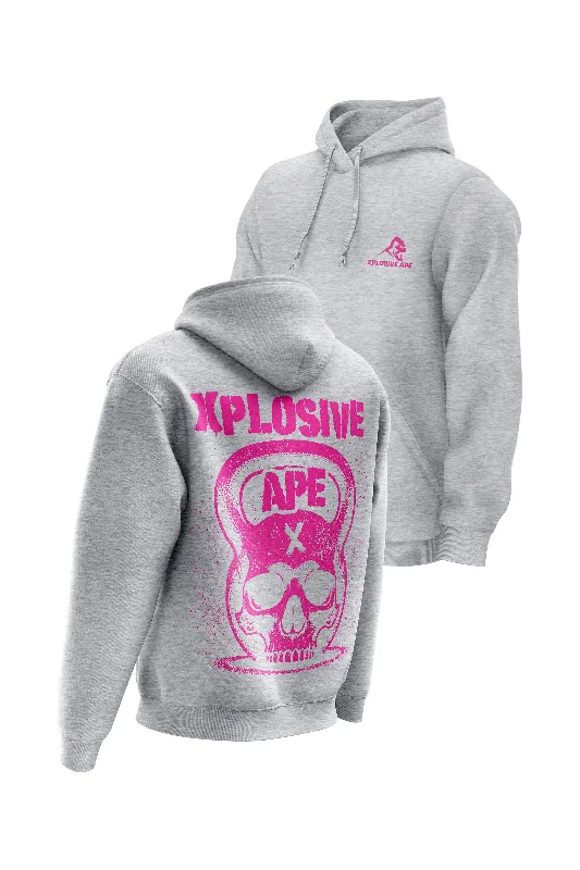 Oversized men hoodie with dropped shoulders for a streetwear look XAPE Pistol Hoodie - Sports Grey