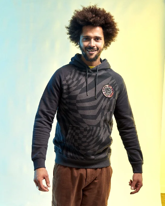 Zip - up men hoodie with multiple pockets for storage SR Warp - Mens Pop Hood - Grey
