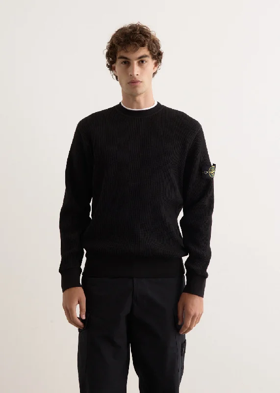 Slim - fit men hoodie to pair with skinny jeans Organic Cotton Waffle Crewneck