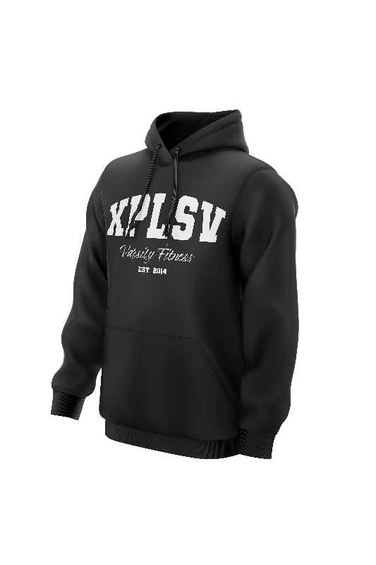 Water - resistant men hoodie for rainy days XAPE Varsity Fitness V2 Hoodie - Black