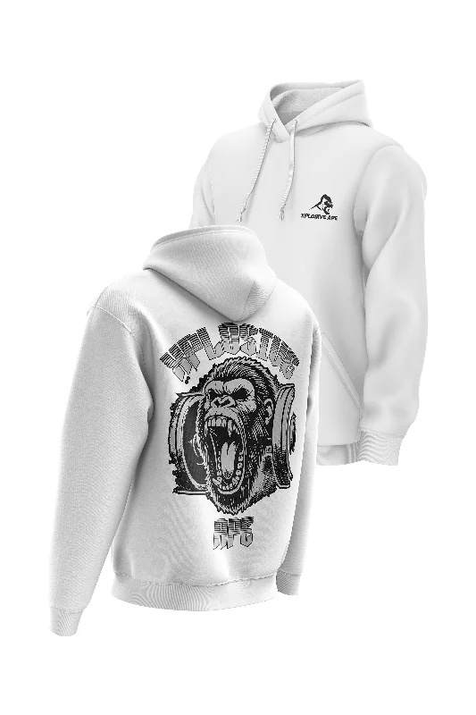 Oversized men hoodie with dropped shoulders for a streetwear look XAPE Old School Hoodie - White