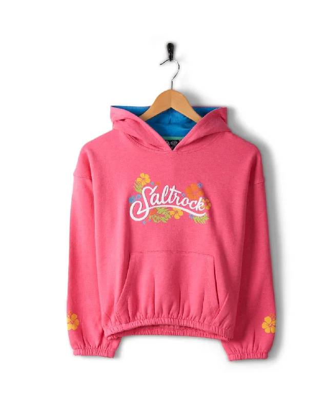 Men hoodie with a detachable hood for versatility Tropic - Kids Recycled Pop Hoodie - Pink
