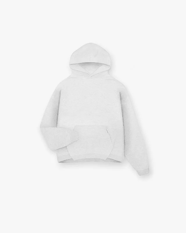 Slim - fit men hoodie to pair with skinny jeans Initial Boxy Hoodie - Ice Grey Marl