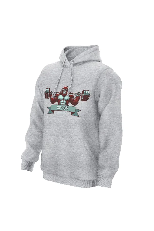Men hoodie for gym workouts with moisture - wicking technology XAPE Lifting Club V1 Hoodie - Grey