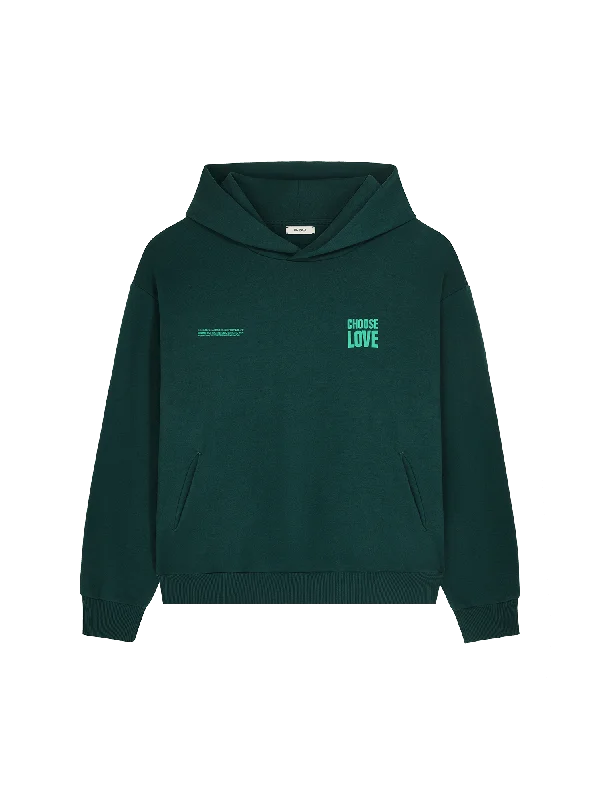 Zip - up men hoodie with multiple pockets for storage Mens Choose Love Heavyweight Hoodie—foliage green Zip - up men hoodie with multiple pockets for storage Mens Choose Love Heavyweight Hoodie—foliage green