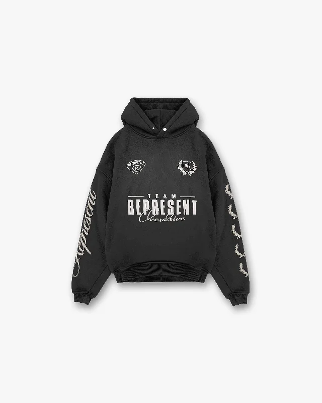 Organic cotton men hoodie for a sustainable and soft feel World Championship Hoodie - Stained Black