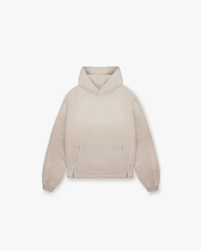 Tech - friendly men hoodie with a built - in headphone jack Stepped Hem Hoodie - Oat