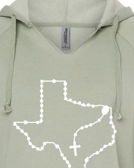 Halloween - themed men hoodie with spooky prints Texas Catholic Rosary Drop Hoodie