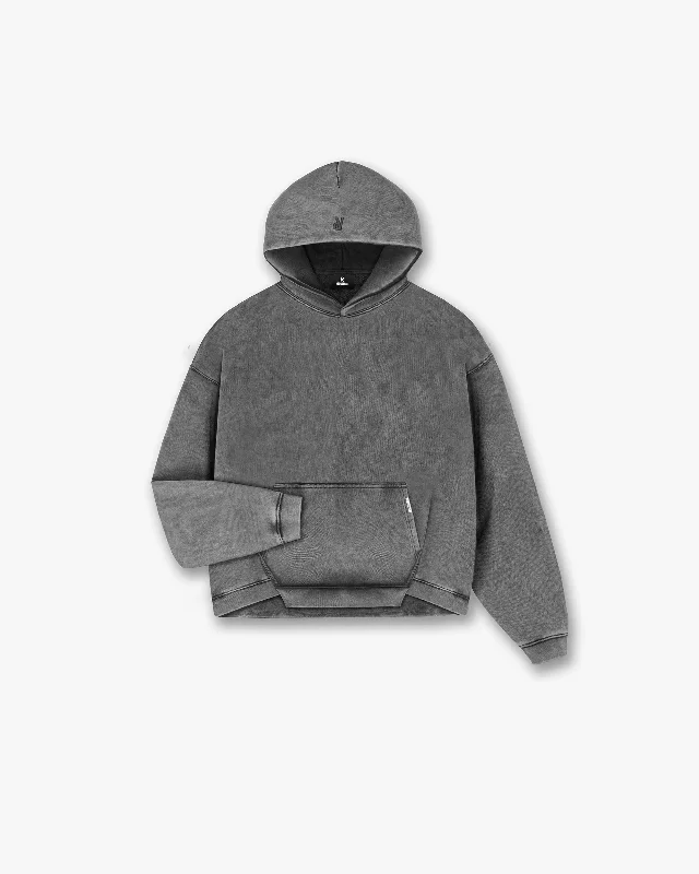 Men hoodie with a detachable hood for versatility Initial Boxy Hoodie - Vintage Grey