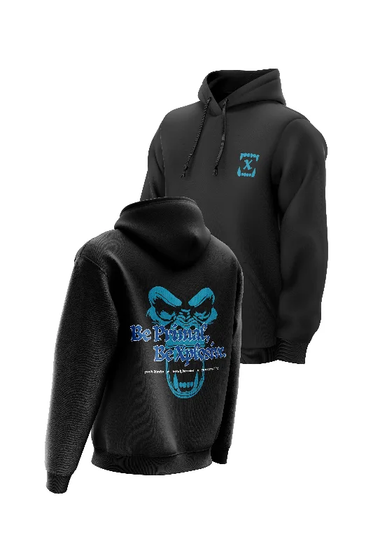 Graphic - printed men hoodie with anime motifs for otaku fans XAPE Primal Power V3 Hoodie - Black
