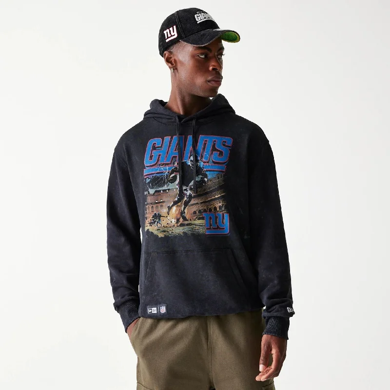 Camouflage - pattern men hoodie for outdoor enthusiasts New York Giants NFL Games Premium Apparel Black Oversized Pullover Hoodie