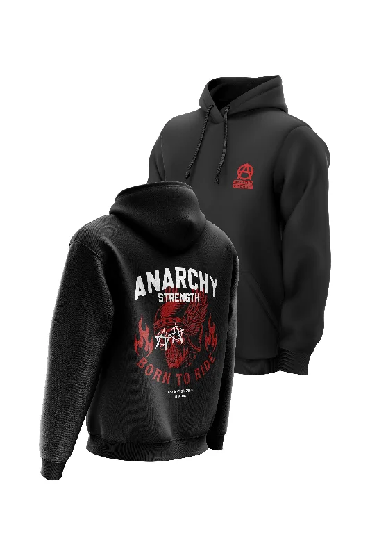 Graphic - printed men hoodie with anime motifs for otaku fans AS Born To Ride Hoodie - Black
