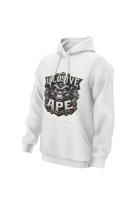 Men hoodie with a detachable hood for versatility XAPE Clockwork Hoodie - White