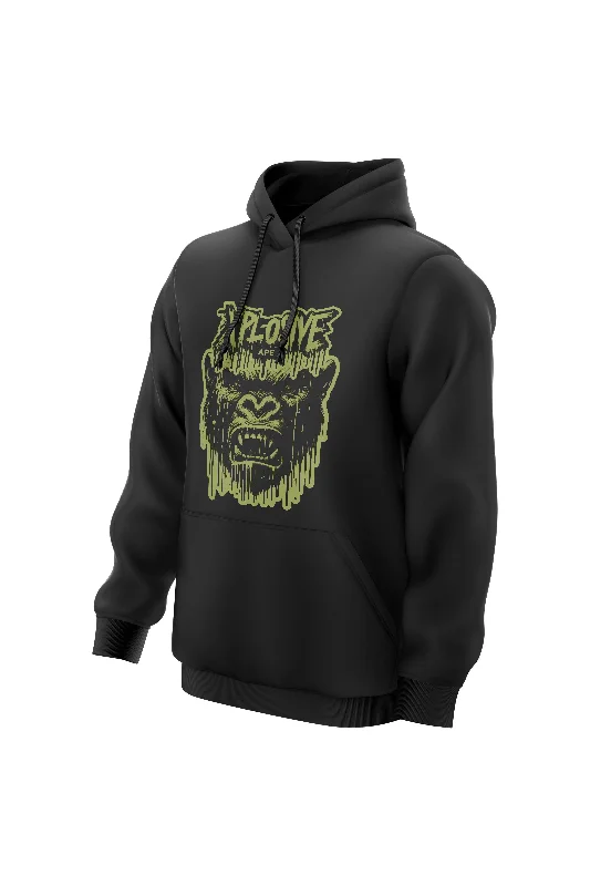 Men hoodie with a kangaroo pocket and ribbed cuffs XAPE Juvenile Hoodie - Black