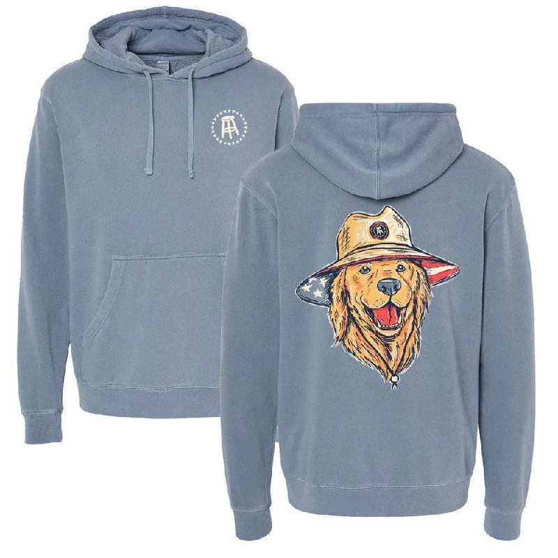 Water - resistant men hoodie for rainy days American Dog Pigment Dyed Hoodie