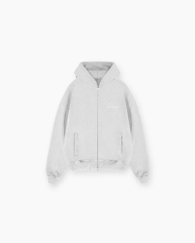 Camouflage - pattern men hoodie for outdoor enthusiasts Represent Owners Club Stamp Zip Up Hoodie - Ash Grey
