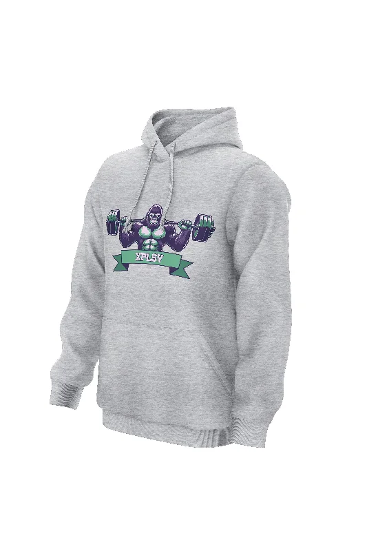 Zip - up men hoodie with multiple pockets for storage XAPE Lifting Club V3 Hoodie - Grey