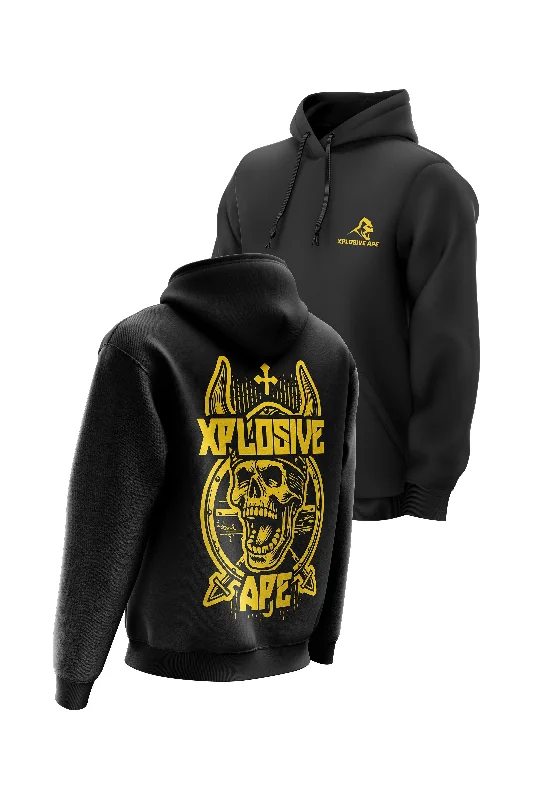 Halloween - themed men hoodie with spooky prints XAPE Raider Hoodie - Black